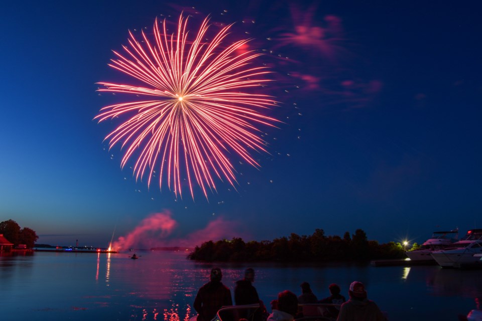 Thousands of people jammed into Couchiching Beach Park Monday night to watch the fireworks cap Canada's 157th birthday celebrations.