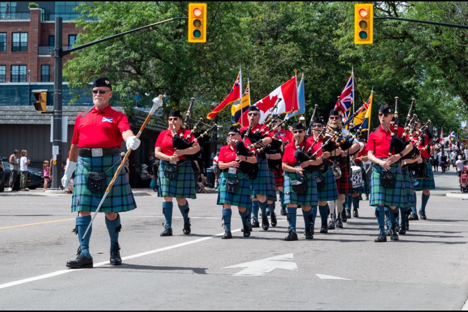 The Orillia Scottish Festival parade marched down Mississaga Street on Saturday.