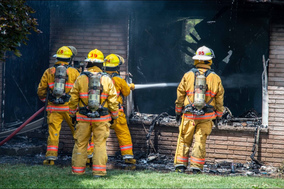 Oro-Medonte Fire and Emergency Services personnel worked to put out a blaze inside a family home on Lake View Drive on Wednesday morning. 