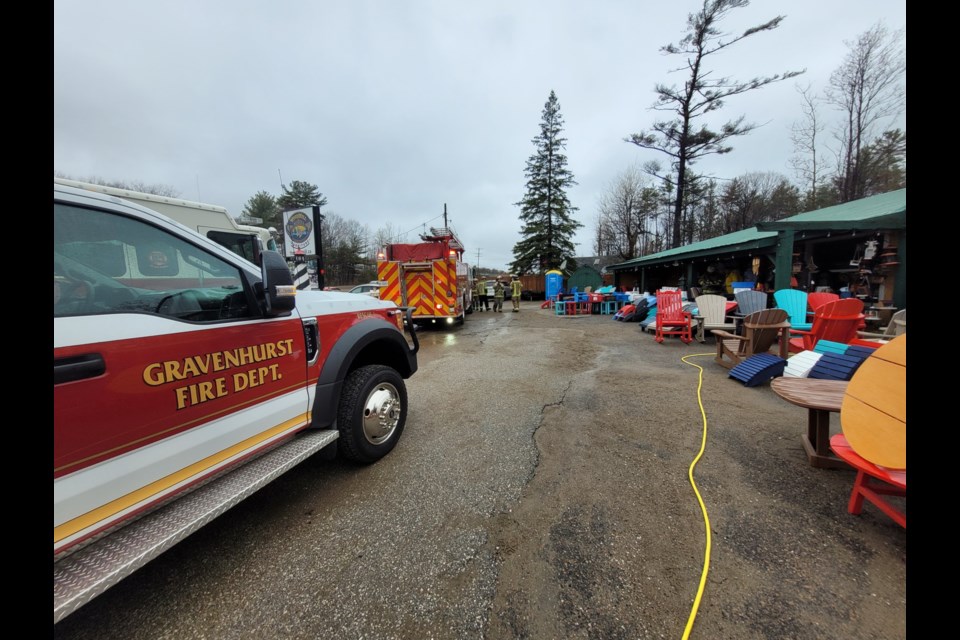 Crews from the Gravenhurst Fire Department battled a kitchen blaze at an apartment attached to a business on Highway 11 North Saturday afternoon.