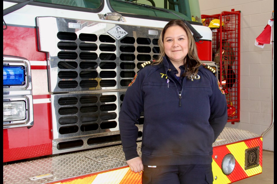 Orillia's new deputy fire chief is Ashley Noganosh, who came to Orillia after 23 years with the Rama fire department.