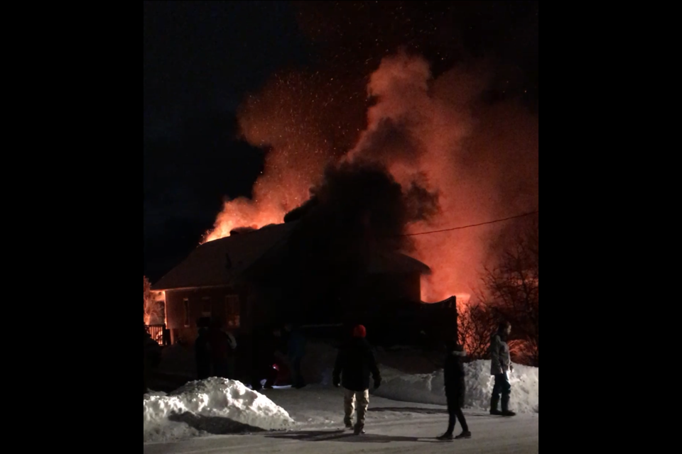 A fire ripped through a house on Jameson Street, just off of Barrie Road on Thursday night. 