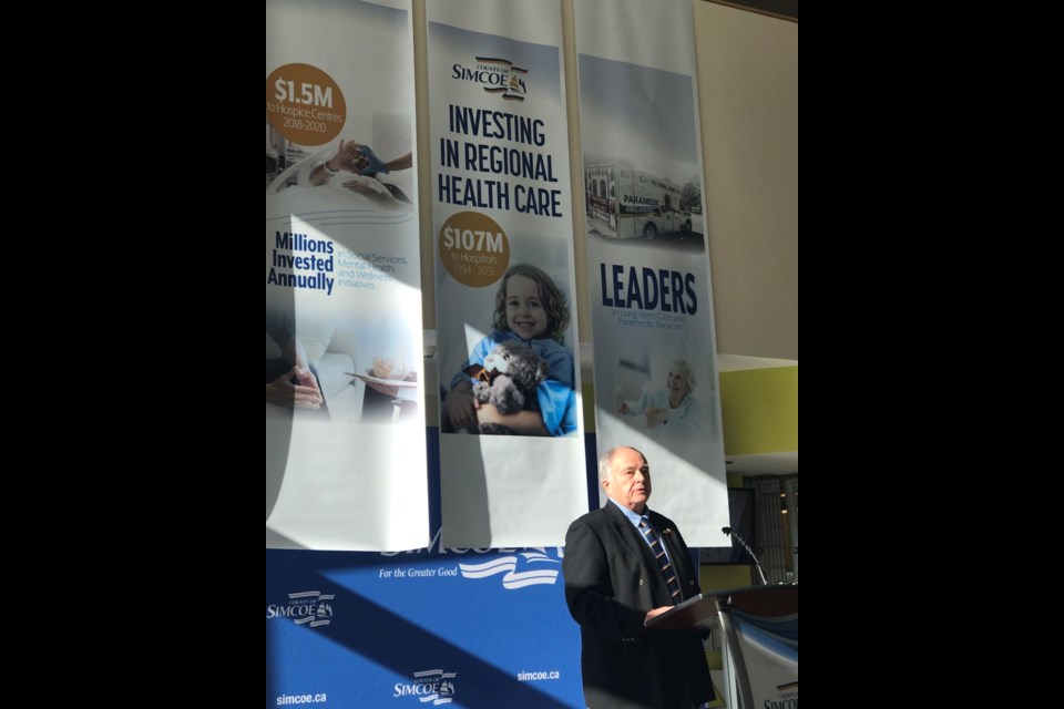 Simcoe County warden George Cornell announced Tuesday the county would continue to financially support local hospitals. Contributed photo