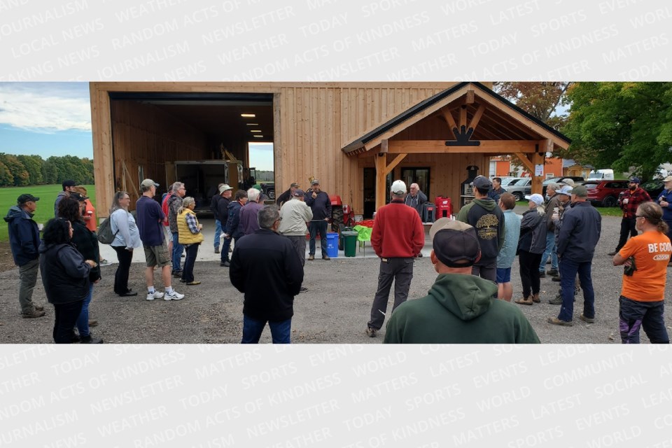 Members of the Huronia chapter of the Ontario Woodlot Association gathered at the farm of Craig and Sandie Drury on Saturday.