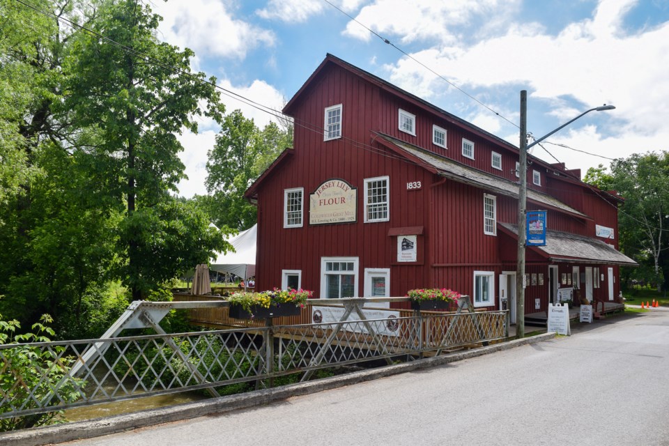 The historic Coldwater Mill sits alongside the Coldwater River.