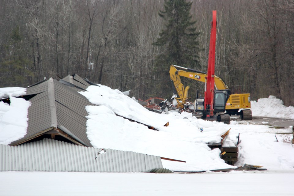 Crews have been busy working at Starport Marina in Ramara Township to remove the two collapsed structures that housed, in total, about 60 vessels.