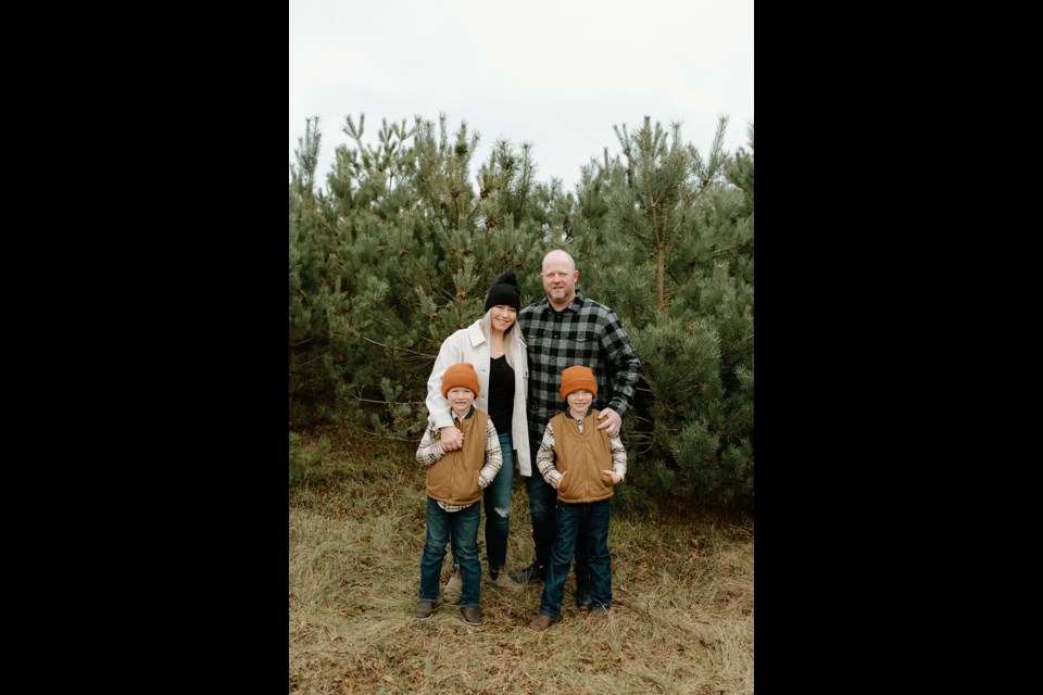 Hanna and Kyle Love are shown with their sons, Kolton and Karson.