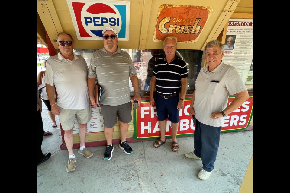 The Friends of the Terry Fox Circle committee is hoping to get nearly 5,000 Orillia citizens to sign a petition asking city council to keep the Terry Fox Circle alive. From left are Dave Robbins, Peter Hislop, Mel St. Onge, and Marcel Rousseau. 