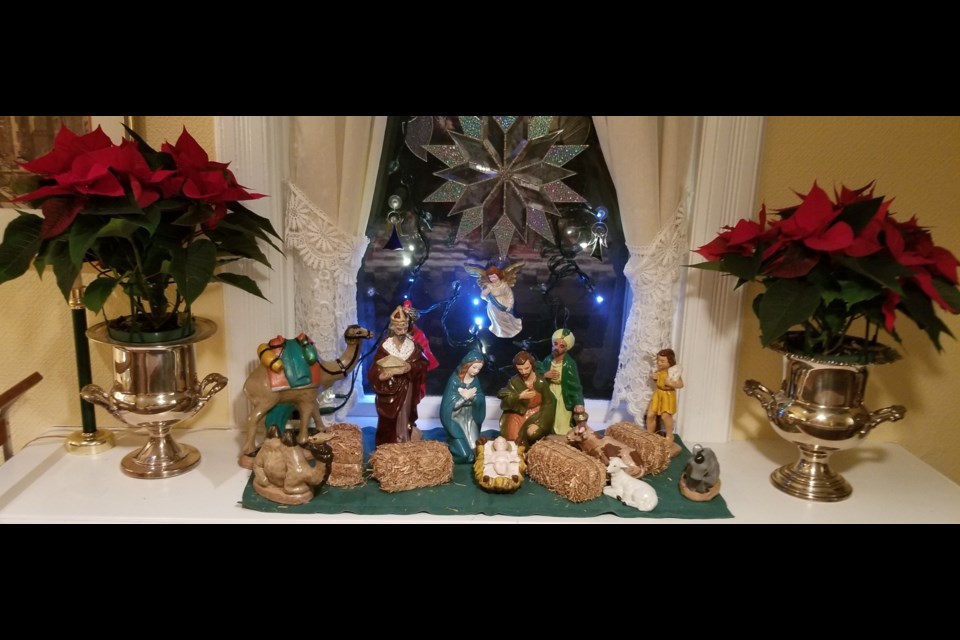 This is one of many nativity scenes Pat Hehn has collected over the years. It forms part of a massive Christmas display at her century home. Contributed photo