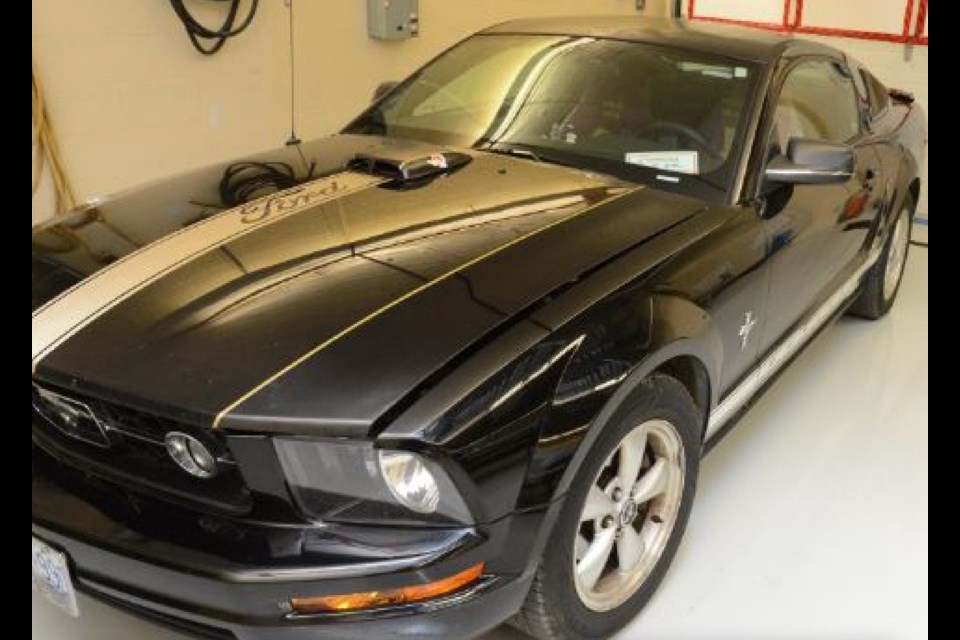 Police are looking for information about this 2007 Ford Mustang in relation to an investigation into a shooting Sept. 3 on Barrie Road in Orillia.