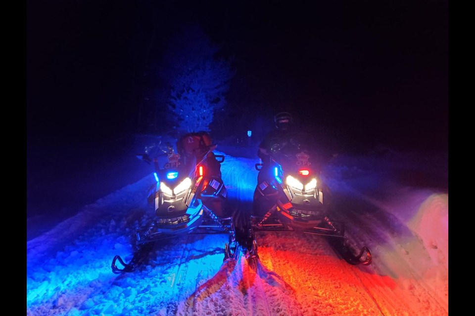 OPP officers, paramedics, and firefighters have been using snowmobiles and other off-road vehicles to check on stranded motorists.