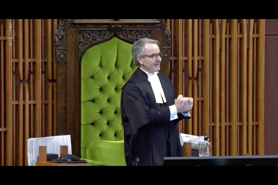 Bruce Stanton, Simcoe North MP and deputy speaker of the House, acknowledges his colleagues Thursday.