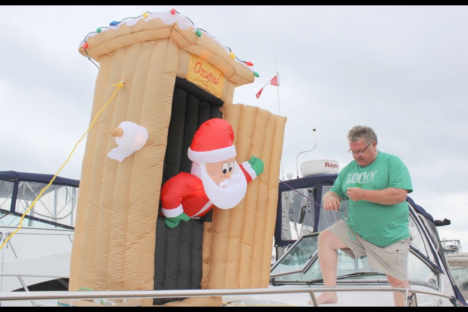 Richard Langdon travelled from Keswick to take part in Christmas in June at the Port of Orillia on Saturday. Nathan Taylor/OrilliaMatters