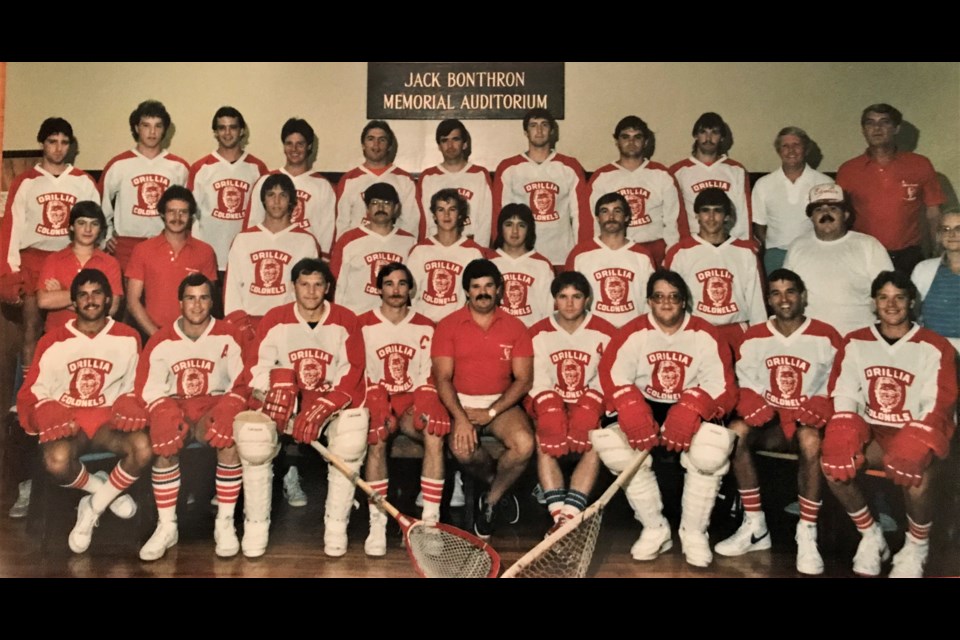In this photo of the Orillia Colonels, circa 1984, Steve Wilde is shown in the back row, fourth from the right.