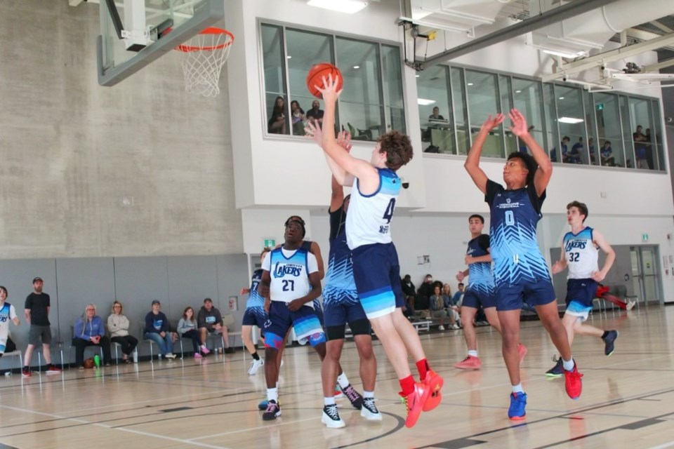 The Orillia Lakers’ Caden McFee is shown during the team’s game against Hoopzone.