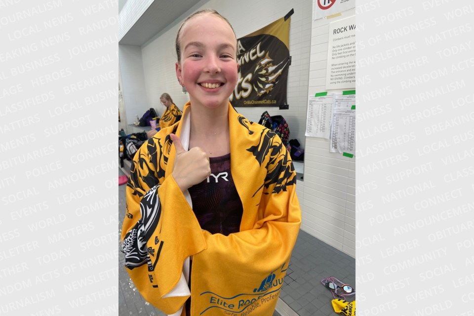 Orillia Channel Cats swimmer Ava Fairgrieve qualified for Age Group Provincials and the Ontario Swimming Championship standard in the 200-metre butterfly.