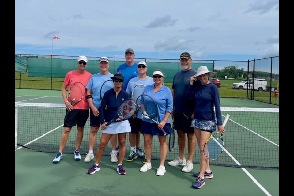 Members of the Orillia Tennis Club are shown during the Summer Slam in Simcoe tournament in Orillia.