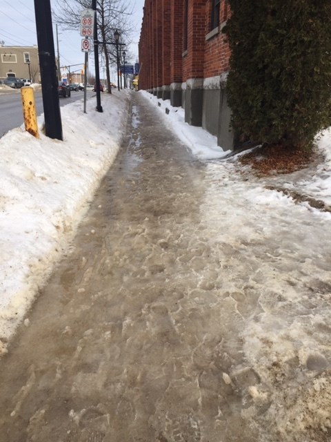 Downtown merchant Ellen Wolper walked around downtown and found some well-maintained areas and some less so - like this stretch of Colborne Street outside the City Centre.