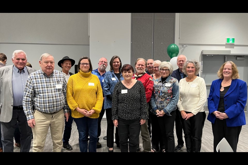 Peer Award winners, from left, front row: Brian Baty, Jill Primeau, Evelynn Roberts, Jeanette Dempster, Nancy Yungblut, Lynn Reynolds. Back row: Councillor Wayne Olson, Mike Jones, Scott Kenyon Heidi TeBrake, Kent Ratcliffe, Paul Slattery, Lynn Bowman, Patrick O’Hara.