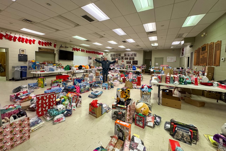 Overseen by drive chair Yvon Audette, toys were sorted for distribution through Pelham Care.