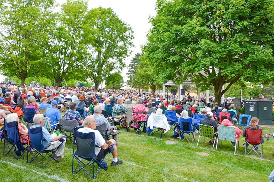 A huge crowd was on hand for the first concert of the summer, featuring Britishmania.