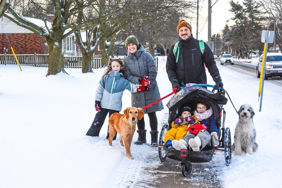 The whole family makes the trek to A.K. Wigg Public School.