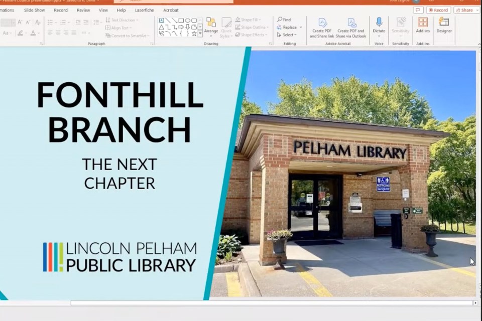 Detail from presentation to council concerning upgrades to the Fonthill branch of the Lincoln Pelham Public Library.