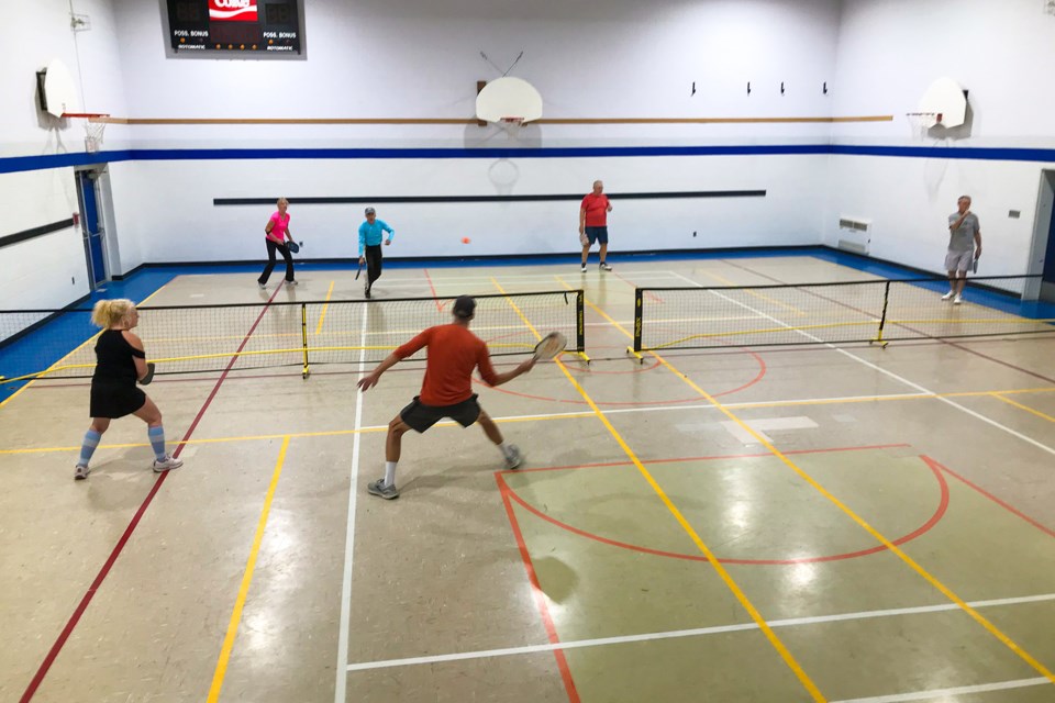 Players in action at the new Centre Street Pickleball Club in Fenwick.