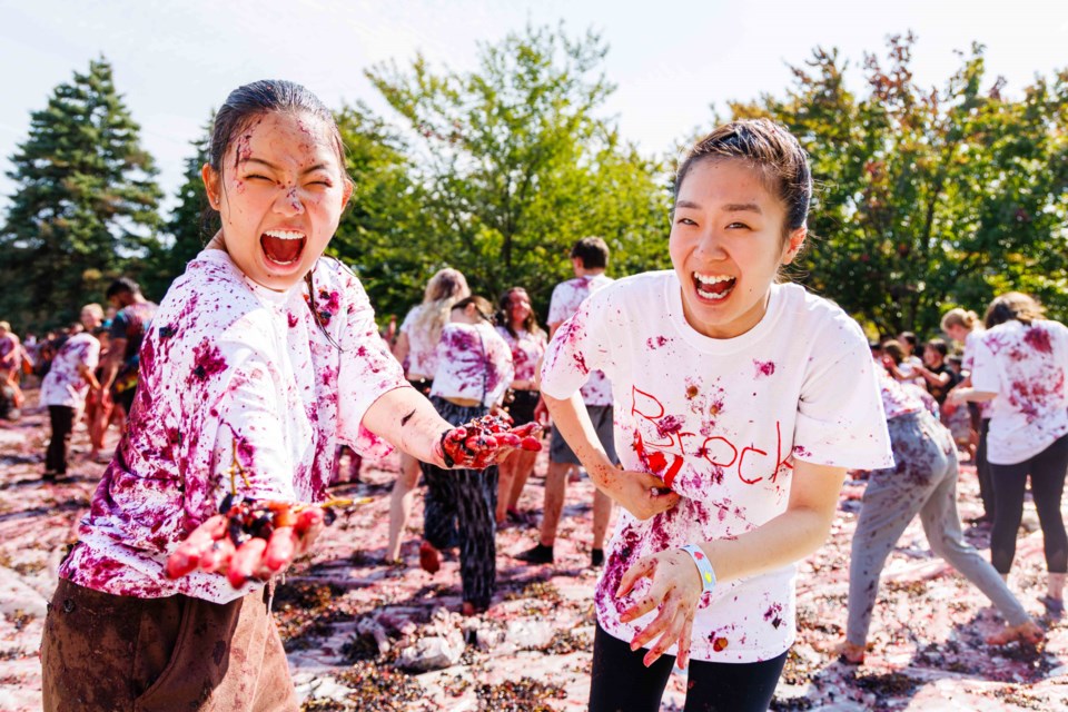 Hundreds of Brock students and alumni took part in Brock’s annual Homecoming Grape Stomp on Friday, Sept. 20.