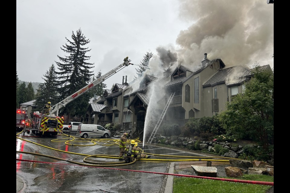 Whistler firefighters tackle a blaze at the Gables Townhomes on Sept. 25.