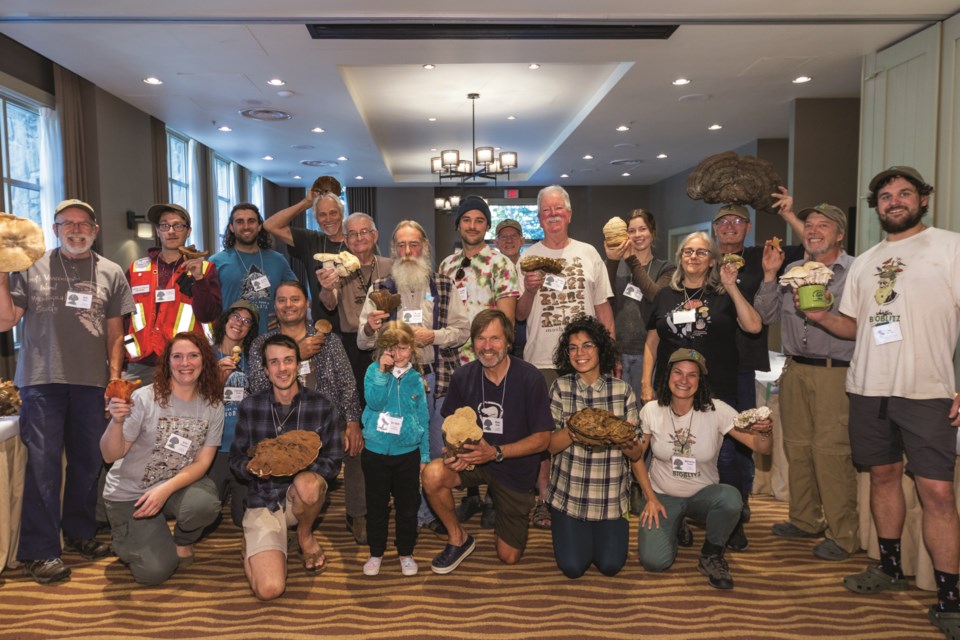 There’s nothing quite like a Fungus Among Us group shot! Members of the Whistler Naturalists and festival attendees show off their finds at the 20th annual Fungus Among Us festival on Saturday, Oct. 15.