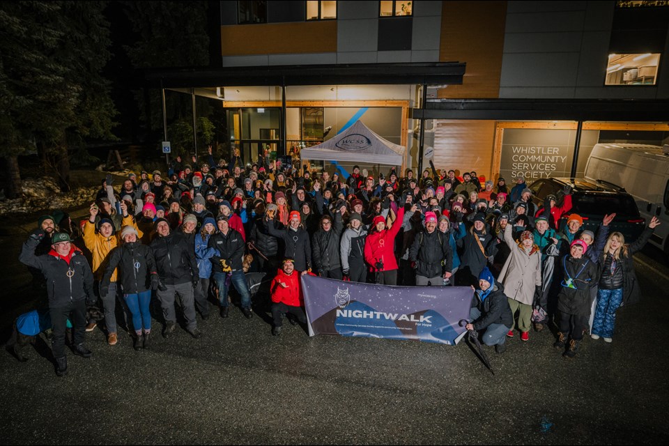 Attendees from last year’s Nightwalk for Hope, which raised more than $40,000 for outreach services offered by the Whistler Community Services Society.