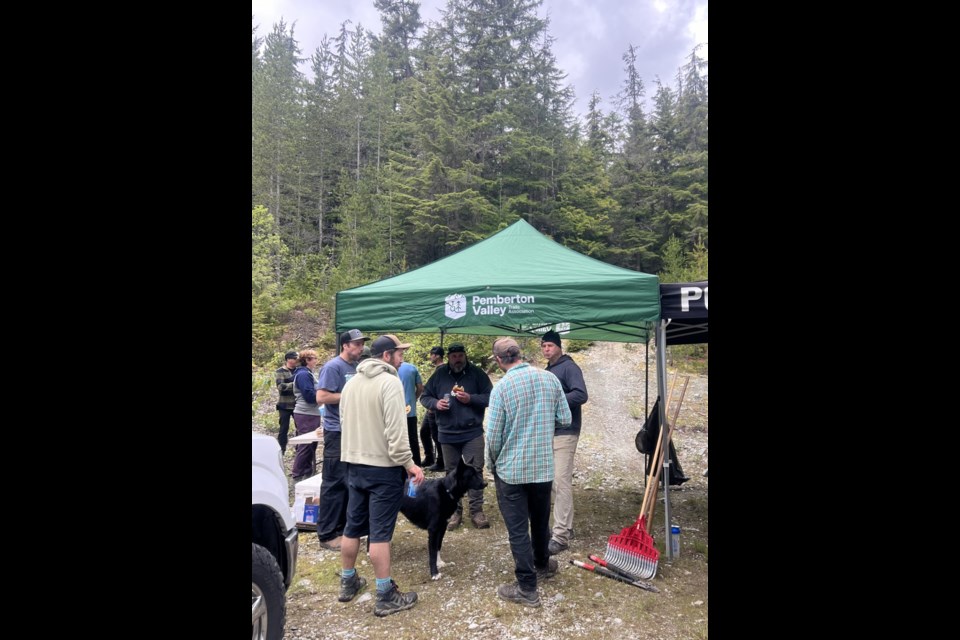 Hard working volunteers cleared popular Pemberton trails for BC Trails Day. 