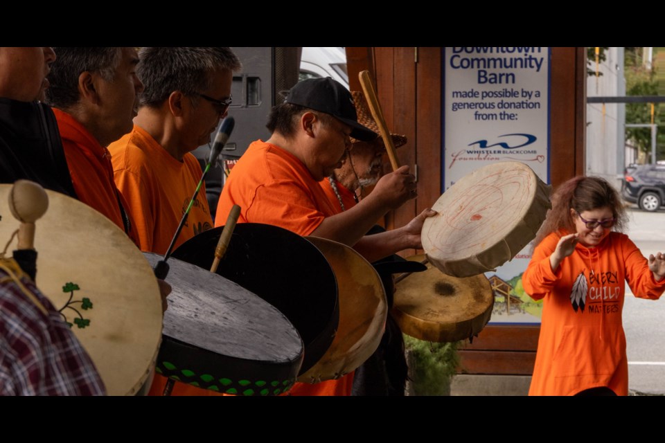 People from the Lil'wat Nation and Pemberton came together on the National Day for Truth and Reconciliation on Monday, Sept. 30, 2024, for a community conversation with Dr. Lorna Wanosts'a7 Williams.