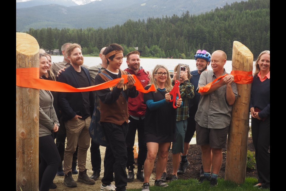 OVER THE RAINBOW Whistler officials held a ribbon-cutting ceremony for the new-and-improved Rainbow Park on June 26, with special guest Lana Popham, provincial minister of tourism, arts, culture and sport. The project was paid for entirely by provincial Resort Municipality Initiative funds. 