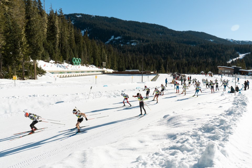 Athletes in action at the 2025 Western Canadian Biathlon Championships.