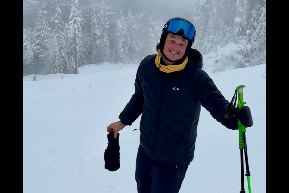 Broderick Thompson skis in Whistler on Dec. 1, 2024, more than a year after a severe crash in Beaver Creek, Colo.