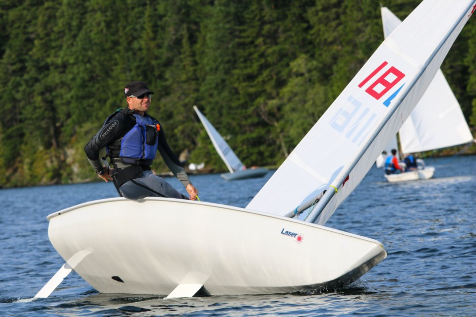 Francois Hebert (pictured here on Alta Lake) won the 2023 ILCA Laser Masters Sailboat Championship in San Francisco Bay. 