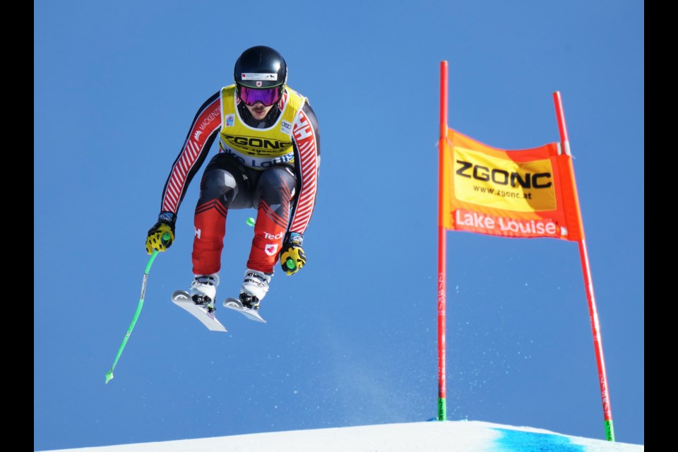 Jack Crawford races in Lake Louise, Alta. on Nov. 24, 2022. 