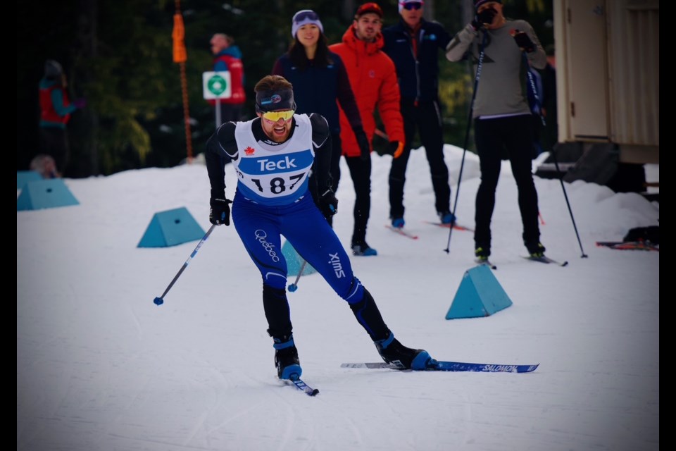 Coast Corridor United coach Nicolas Pigeon skis at Whistler Olympic Park on Jan. 18, 2025.