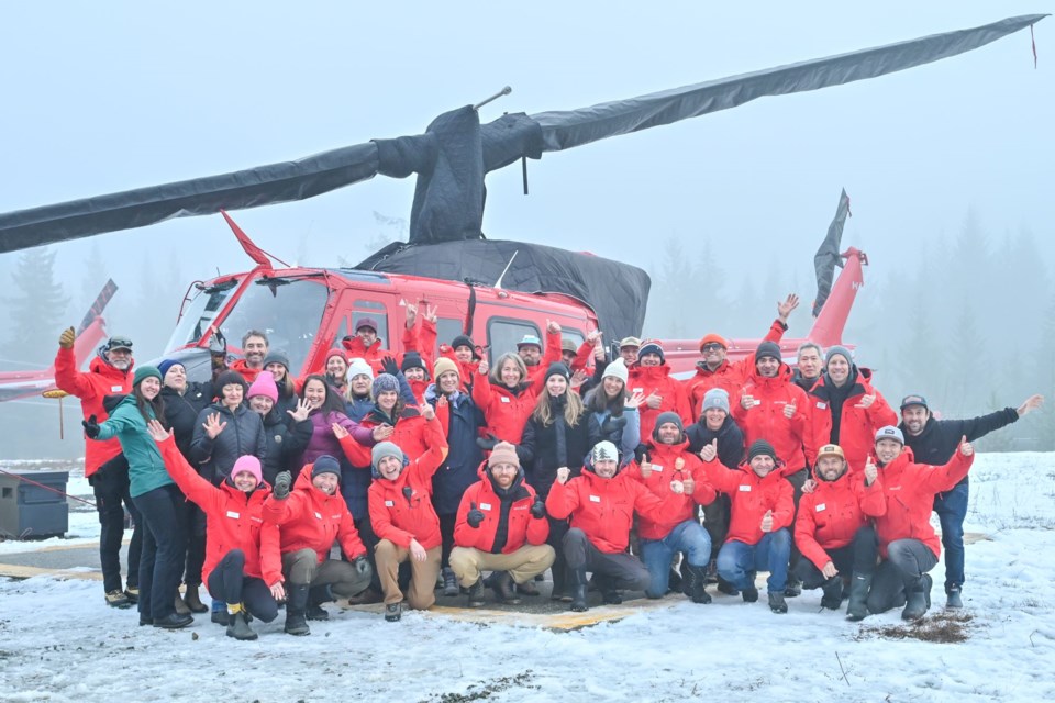 As of December 2024, Whistler Heli-Skiing (with many of its personnel pictured here) has been in operation for 44 years.