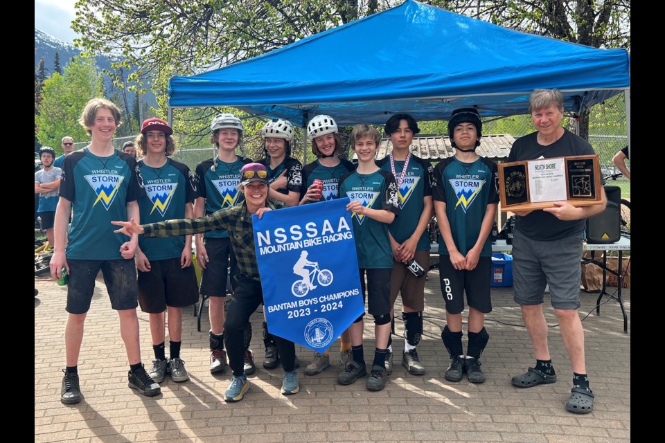 Left to right: Sawyer Munn Gotto, Cooper Olsen, Colin Shaw, Max Murray, Hayden Keam, Reed Murray, Leo Pullen, Ben Carriere and Lesley Clements (front, centre).