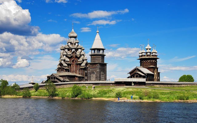 Wooden churches on Kizhi island on lake Onega, Russia. shutterstock photo