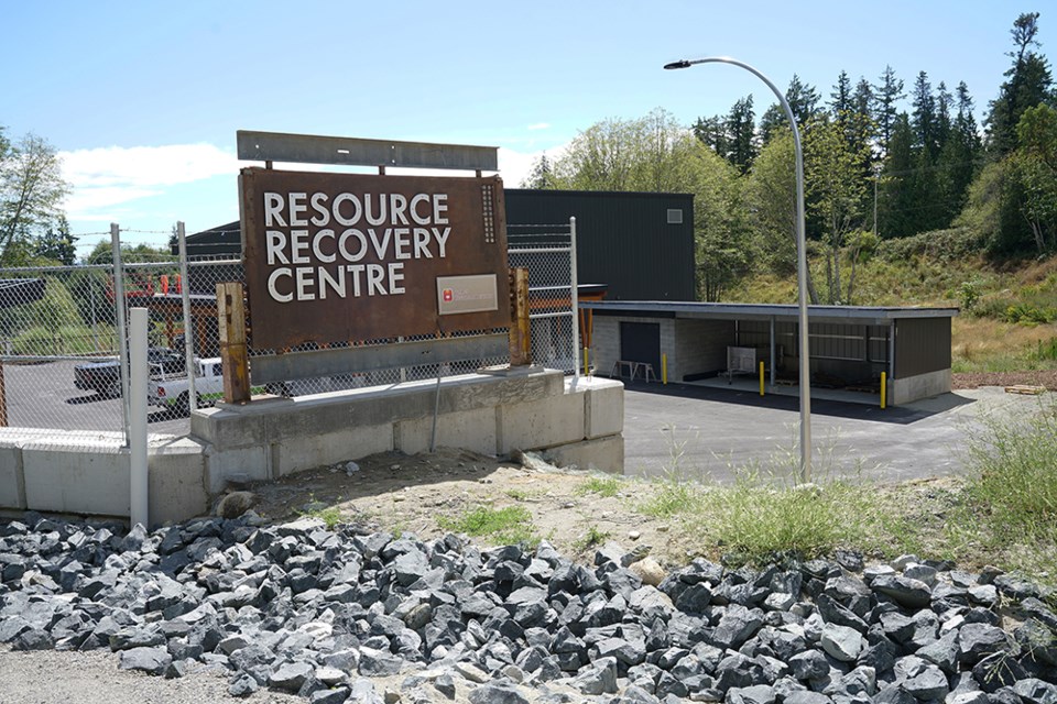 NEARING COMPLETION: The new resource-recovery centre, located at the old incinerator and waste transfer site above Willingdon Beach, is having finishing touches added, with the opening of the facility for commercial traffic anticipated to be in mid-August. Residents will have to wait a bit longer to take their recycling and solid waste to the new facility.                               