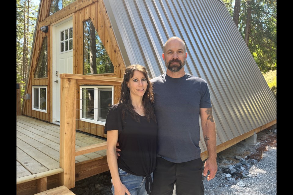 LIVING THE DREAM: After searching for the perfect place that felt like home, husband and wife team Brian [right] and Shannon Stasiewich found Texada Island. They turned a 10-acre rocky valley into a modern west coast getaway and are inviting residents of qathet to experience a luxurious staycation, but at a discount. 
