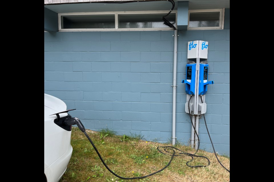 WHERE TO CHARGE: More people are turning to electric vehicles (EV) or hybrid models of personal transportation in order to save money and lessen greenhouse gas emissions that contribute to climate change. One of several EV charging stations in the region can be found outside the qathet Museum and Archives building at 4790 Marine Avenue.
