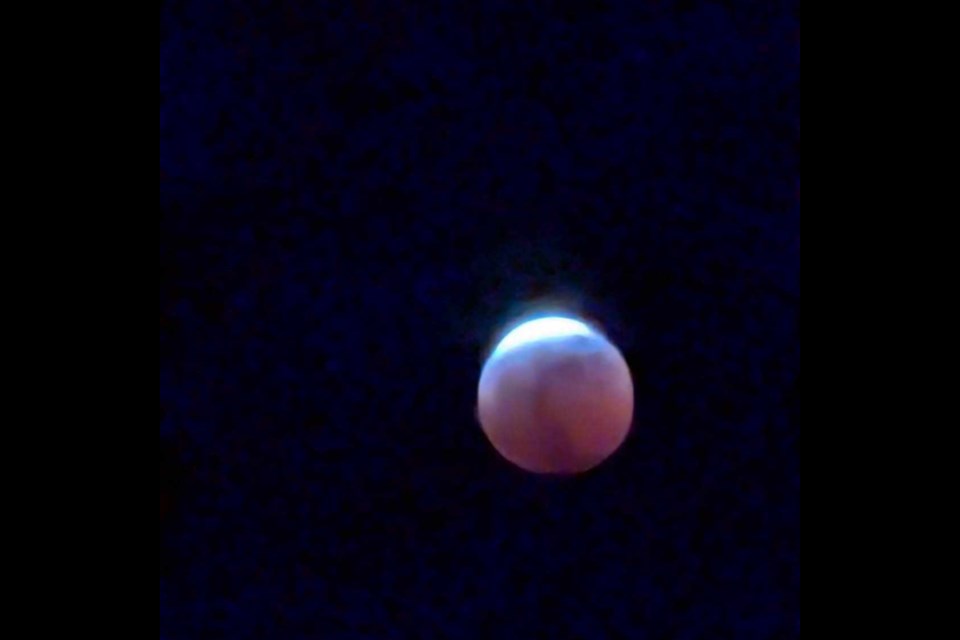 BLOOD MOON: A total lunar eclipse occurred on Thursday, March 13, causing the moon to look a reddish colour. Many folks in qathet looked up at the sky around 11:30 pm yesterday evening, including Brittany Peters, who said she took a photo of the moon with a Google Pixel 7 Pro on nighttime vision.
