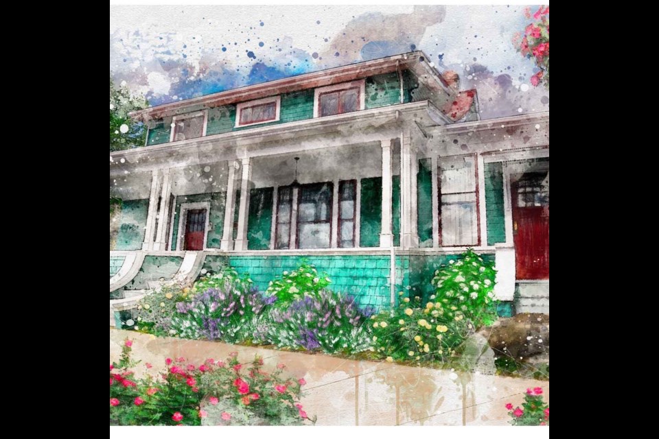 PAINT OUTDOORS: A watercolour painting of Henderson House by Tristan Wolf for the Townsite walking tour map. Townsite Heritage Society, in partnership with Tourism Powell River and with funding from qathet Art Council, is inviting artists to a Plein Air Event in Townsite.
