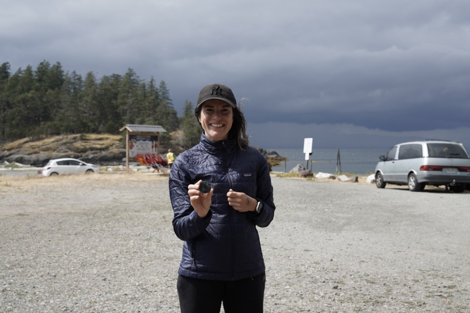 FEMALE WINNER: Daniela Raymond, from qathet, was the winner in the female category of the Run the Rock eight-kilometre race on Texada Island, Sunday, August 18.
