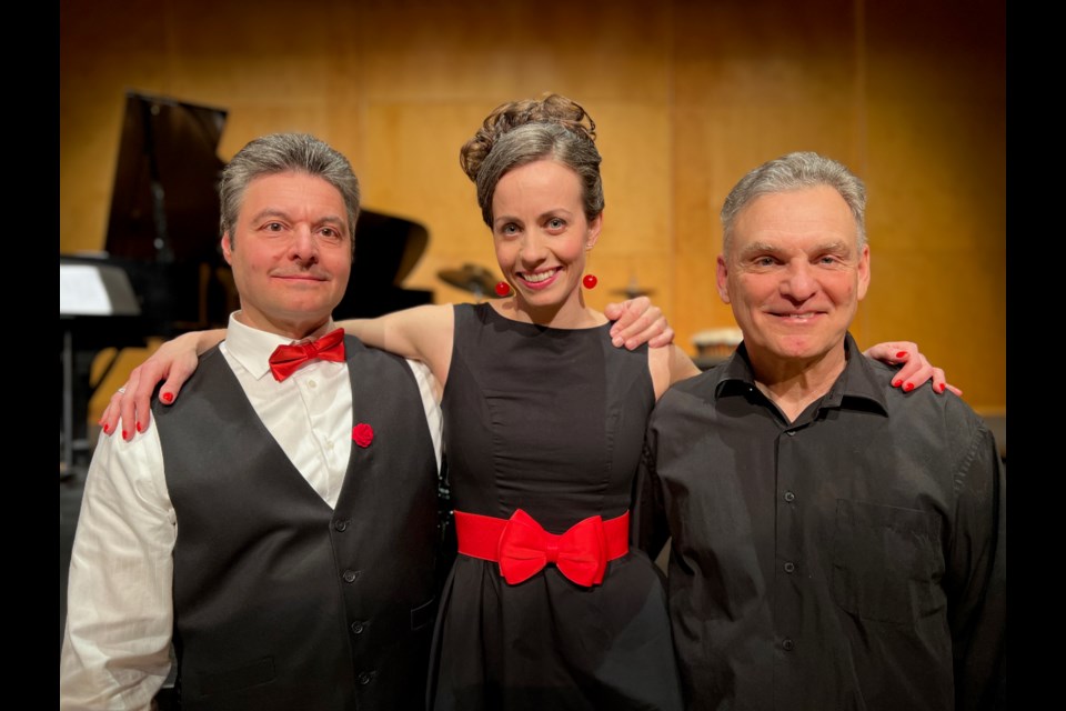 SNEAK PEEK: qathet Accordion Fest co-directors Walter Martella [left] Karina Inkster and percussionist Terry Martyniuk.
